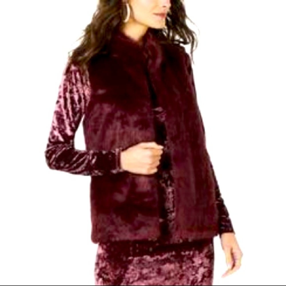 Michael Kors Womens Winter Faux Fur Outerwear Vest L/XL worn once